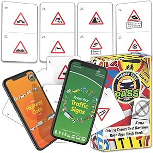 Theory Test Pass Road Signs Flash Cards 2024